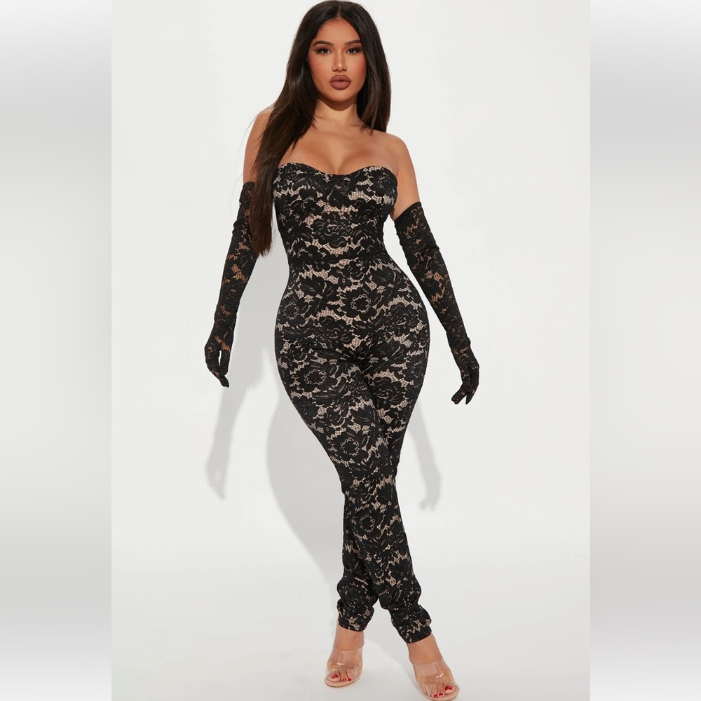 Lucky Lace Jumpsuit - Black